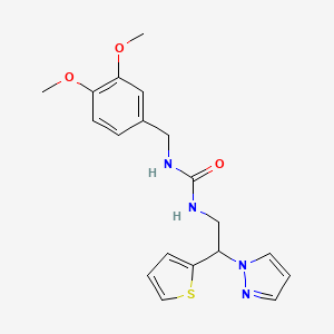 1-(2-(1H-pyrazol-1-yl)-2-(thiophen-2-yl)ethyl)-3-(3,4-dimethoxybenzyl)urea