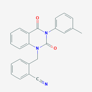 molecular formula C23H17N3O2 B2877682 2-((2,4-dioxo-3-(m-tolyl)-3,4-dihydroquinazolin-1(2H)-yl)methyl)benzonitrile CAS No. 899782-78-6