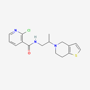 molecular formula C16H18ClN3OS B2877688 2-chloro-N-(2-{4H,5H,6H,7H-thieno[3,2-c]pyridin-5-yl}propyl)pyridine-3-carboxamide CAS No. 1119381-44-0