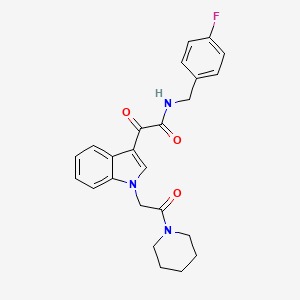 N-[(4-fluorophenyl)methyl]-2-oxo-2-[1-(2-oxo-2-piperidin-1-ylethyl)indol-3-yl]acetamide