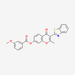 molecular formula C25H17NO5S B2877711 3-(benzo[d]thiazol-2-yl)-2-methyl-4-oxo-4H-chromen-7-yl 3-methoxybenzoate CAS No. 610759-43-8