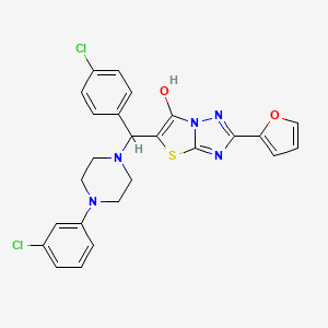 5-((4-Chlorophenyl)(4-(3-chlorophenyl)piperazin-1-yl)methyl)-2-(furan-2-yl)thiazolo[3,2-b][1,2,4]triazol-6-ol