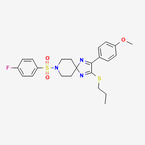 8-((4-Fluorophenyl)sulfonyl)-2-(4-methoxyphenyl)-3-(propylthio)-1,4,8-triazaspiro[4.5]deca-1,3-diene