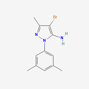 molecular formula C12H14BrN3 B2877732 4-溴-1-(3,5-二甲基苯基)-3-甲基-1H-吡唑-5-胺 CAS No. 956197-87-8