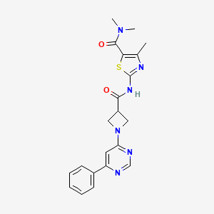 N,N,4-trimethyl-2-(1-(6-phenylpyrimidin-4-yl)azetidine-3-carboxamido)thiazole-5-carboxamide