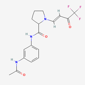 (E)-N-(3-acetamidophenyl)-1-(4,4,4-trifluoro-3-oxobut-1-en-1-yl)pyrrolidine-2-carboxamide