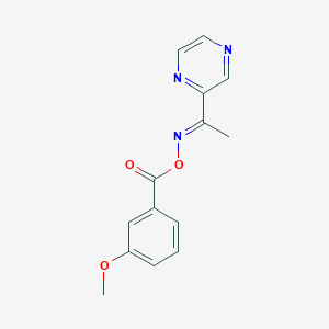 molecular formula C14H13N3O3 B2877742 2-{[(3-Methoxybenzoyl)oxy]ethanimidoyl}pyrazine CAS No. 866149-21-5