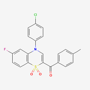 [4-(4-chlorophenyl)-6-fluoro-1,1-dioxido-4H-1,4-benzothiazin-2-yl](4-methylphenyl)methanone
