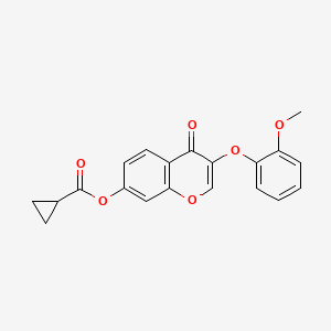 molecular formula C20H16O6 B2877748 3-(2-methoxyphenoxy)-4-oxo-4H-chromen-7-yl cyclopropanecarboxylate CAS No. 847243-86-1