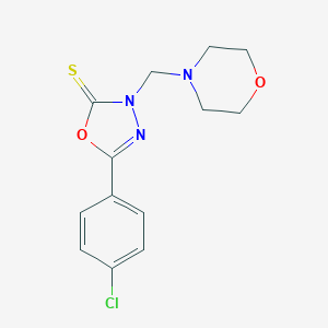 molecular formula C13H14ClN3O2S B287775 5-(4-chlorophenyl)-3-(4-morpholinylmethyl)-1,3,4-oxadiazole-2(3H)-thione 