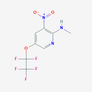 molecular formula C8H6F5N3O3 B2877753 N-Methyl-3-nitro-5-(1,1,2,2,2-pentafluoroethoxy)pyridin-2-amine CAS No. 2260932-82-7