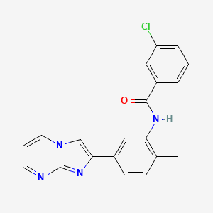 3-chloro-N-(5-imidazo[1,2-a]pyrimidin-2-yl-2-methylphenyl)benzamide