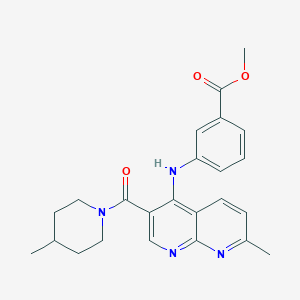 Methyl 3-((7-methyl-3-(4-methylpiperidine-1-carbonyl)-1,8-naphthyridin-4-yl)amino)benzoate