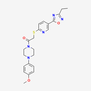 2-((5-(3-Ethyl-1,2,4-oxadiazol-5-yl)pyridin-2-yl)thio)-1-(4-(4-methoxyphenyl)piperazin-1-yl)ethanone