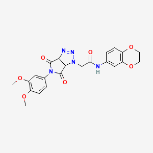 N-(2,3-dihydro-1,4-benzodioxin-6-yl)-2-[5-(3,4-dimethoxyphenyl)-4,6-dioxo-4,5,6,6a-tetrahydropyrrolo[3,4-d][1,2,3]triazol-1(3aH)-yl]acetamide