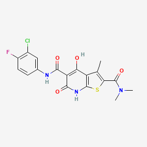 N5-(3-chloro-4-fluorophenyl)-4-hydroxy-N2,N2,3-trimethyl-6-oxo-6,7-dihydrothieno[2,3-b]pyridine-2,5-dicarboxamide