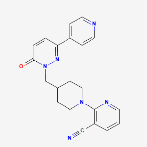 2-(4-{[6-Oxo-3-(pyridin-4-yl)-1,6-dihydropyridazin-1-yl]methyl}piperidin-1-yl)pyridine-3-carbonitrile