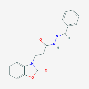 molecular formula C17H15N3O3 B287778 N'-benzylidene-3-(2-oxo-1,3-benzoxazol-3(2H)-yl)propanohydrazide 