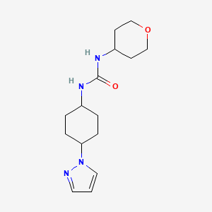 molecular formula C15H24N4O2 B2877781 1-(oxan-4-yl)-3-[4-(1H-pyrazol-1-yl)cyclohexyl]urea CAS No. 2097889-41-1
