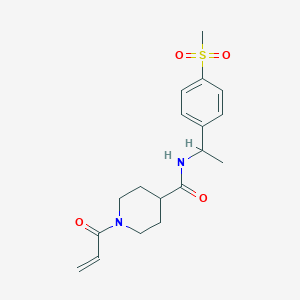 N-[1-(4-Methylsulfonylphenyl)ethyl]-1-prop-2-enoylpiperidine-4-carboxamide