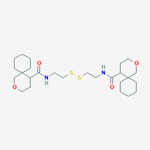 molecular formula C26H44N2O4S2 B2877792 N-[2-[2-(2-Oxaspiro[5.5]undecane-5-carbonylamino)ethyldisulfanyl]ethyl]-2-oxaspiro[5.5]undecane-5-carboxamide CAS No. 2305562-45-0