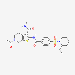 6-acetyl-2-(4-((2-ethylpiperidin-1-yl)sulfonyl)benzamido)-N-methyl-4,5,6,7-tetrahydrothieno[2,3-c]pyridine-3-carboxamide