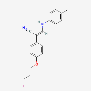 molecular formula C19H19FN2O B2877805 (Z)-2-[4-(3-fluoropropoxy)phenyl]-3-(4-toluidino)-2-propenenitrile CAS No. 1164536-11-1
