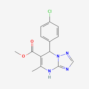 molecular formula C14H13ClN4O2 B2877815 Methyl 7-(4-chlorophenyl)-5-methyl-4,7-dihydro[1,2,4]triazolo[1,5-a]pyrimidine-6-carboxylate CAS No. 325742-85-6