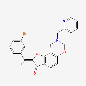 (Z)-2-(3-bromobenzylidene)-8-(pyridin-2-ylmethyl)-8,9-dihydro-2H-benzofuro[7,6-e][1,3]oxazin-3(7H)-one