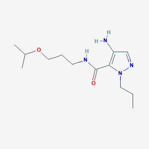 molecular formula C13H24N4O2 B2877824 4-amino-N-[3-(propan-2-yloxy)propyl]-1-propyl-1H-pyrazole-5-carboxamide CAS No. 2101197-30-0