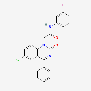 molecular formula C23H17ClFN3O2 B2877828 2-(6-chloro-2-oxo-4-phenylquinazolin-1(2H)-yl)-N-(5-fluoro-2-methylphenyl)acetamide CAS No. 932452-65-8