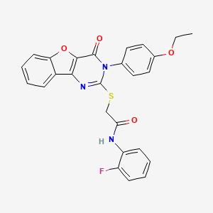 2-((3-(4-ethoxyphenyl)-4-oxo-3,4-dihydrobenzofuro[3,2-d]pyrimidin-2-yl)thio)-N-(2-fluorophenyl)acetamide