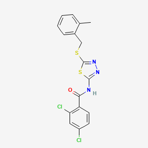 2,4-dichloro-N-[5-[(2-methylphenyl)methylsulfanyl]-1,3,4-thiadiazol-2-yl]benzamide
