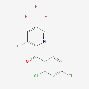 molecular formula C13H5Cl3F3NO B2877855 [3-Chloro-5-(trifluoromethyl)-2-pyridinyl](2,4-dichlorophenyl)methanone CAS No. 339106-12-6