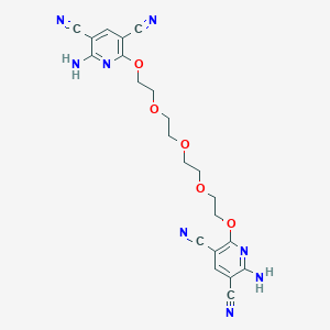 molecular formula C22H22N8O5 B287786 2-Amino-6-{2-[2-(2-{2-[(6-amino-3,5-dicyano-2-pyridinyl)oxy]ethoxy}ethoxy)ethoxy]ethoxy}-3,5-pyridinedicarbonitrile 