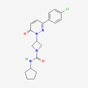 molecular formula C19H21ClN4O2 B2877862 3-[3-(4-Chlorophenyl)-6-oxopyridazin-1-yl]-N-cyclopentylazetidine-1-carboxamide CAS No. 2380172-30-3