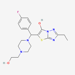 2-Ethyl-5-((4-fluorophenyl)(4-(2-hydroxyethyl)piperazin-1-yl)methyl)thiazolo[3,2-b][1,2,4]triazol-6-ol