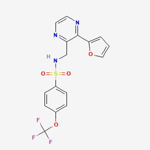 molecular formula C16H12F3N3O4S B2877867 N-((3-(furan-2-yl)pyrazin-2-yl)methyl)-4-(trifluoromethoxy)benzenesulfonamide CAS No. 2034301-69-2