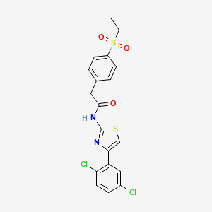 molecular formula C19H16Cl2N2O3S2 B2877870 N-(4-(2,5-dichlorophenyl)thiazol-2-yl)-2-(4-(ethylsulfonyl)phenyl)acetamide CAS No. 919757-52-1
