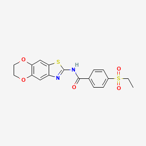 N-(6,7-dihydro-[1,4]dioxino[2,3-f][1,3]benzothiazol-2-yl)-4-ethylsulfonylbenzamide