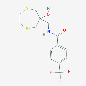 N-[(6-Hydroxy-1,4-dithiepan-6-yl)methyl]-4-(trifluoromethyl)benzamide