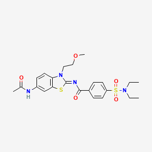 molecular formula C23H28N4O5S2 B2877887 N-[6-acetamido-3-(2-methoxyethyl)-1,3-benzothiazol-2-ylidene]-4-(diethylsulfamoyl)benzamide CAS No. 897616-15-8