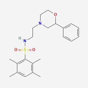 2,3,5,6-tetramethyl-N-(2-(2-phenylmorpholino)ethyl)benzenesulfonamide