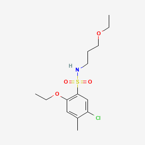 molecular formula C14H22ClNO4S B2877908 5-chloro-2-ethoxy-N-(3-ethoxypropyl)-4-methylbenzenesulfonamide CAS No. 898645-71-1