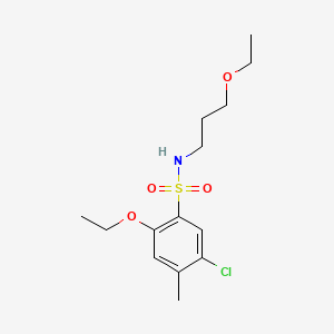 molecular formula C14H22ClNO4S B2877908 5-氯-2-乙氧基-N-(3-乙氧基丙基)-4-甲基苯磺酰胺 CAS No. 898645-71-1