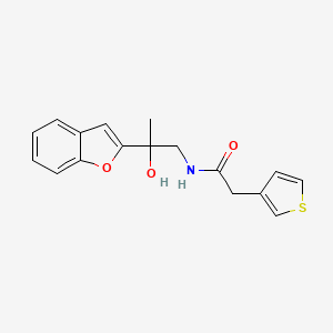 molecular formula C17H17NO3S B2877910 N-(2-(benzofuran-2-yl)-2-hydroxypropyl)-2-(thiophen-3-yl)acetamide CAS No. 2034441-57-9