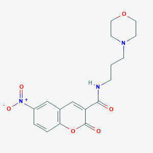 molecular formula C17H19N3O6 B2877911 N-(3-morpholin-4-ylpropyl)-6-nitro-2-oxochromene-3-carboxamide CAS No. 325779-24-6