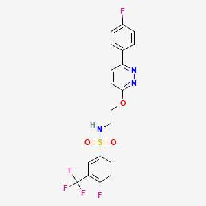 4-fluoro-N-(2-((6-(4-fluorophenyl)pyridazin-3-yl)oxy)ethyl)-3-(trifluoromethyl)benzenesulfonamide