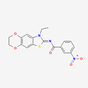 N-(3-ethyl-6,7-dihydro-[1,4]dioxino[2,3-f][1,3]benzothiazol-2-ylidene)-3-nitrobenzamide
