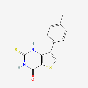 molecular formula C13H10N2OS2 B2877916 7-(4-甲基苯基)-2-硫代-2,3-二氢噻吩并[3,2-d]嘧啶-4(1H)-酮 CAS No. 1454371-04-0